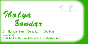 ibolya bondar business card